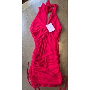 New Hello Molly Red Halter Mini Dress Medium